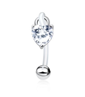 CZ Heart S316L Intimate Piercing INTP-05